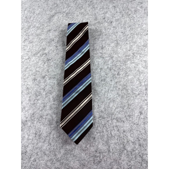 Giorgio Armani Other - Giorgio Armani Tie Men's Brown Blue Striped Classic Outdoor 100% Silk Necktie